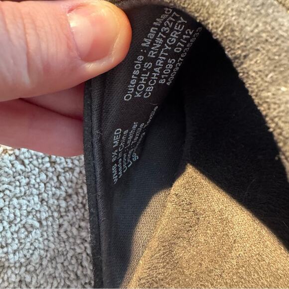 Croft & Barrow Gray Suede Leather Slip On Clogs Size 8.5 Comfort Shoes Mules - Picture 11 of 11